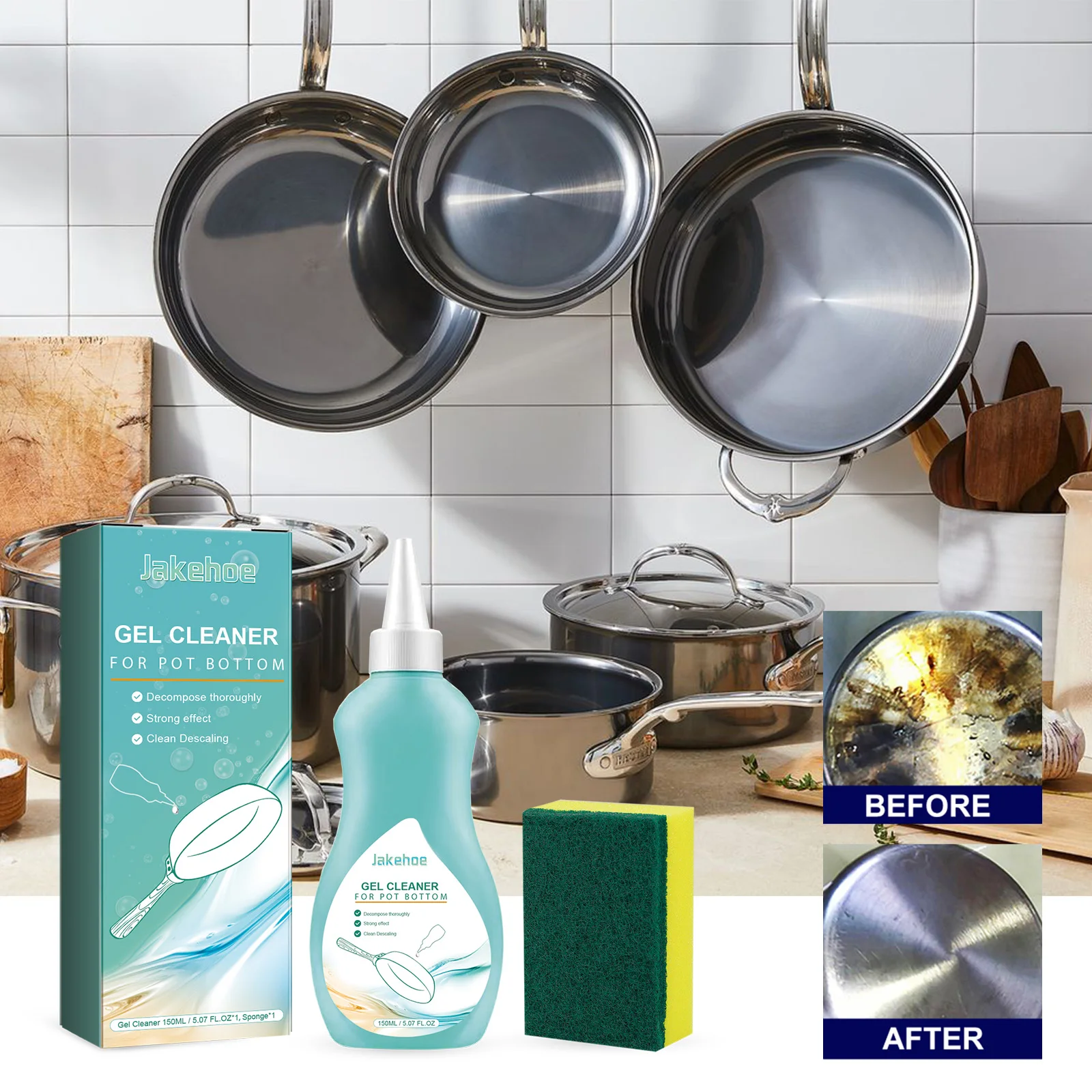 Pot Bottom Rust Remover Strong Degreasing Descaling Kitchen Gel Cleaner