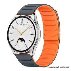 Magnetic Silicone Strap for Smartwatches, 20/22mm, Various Colors (Gray Orange)
