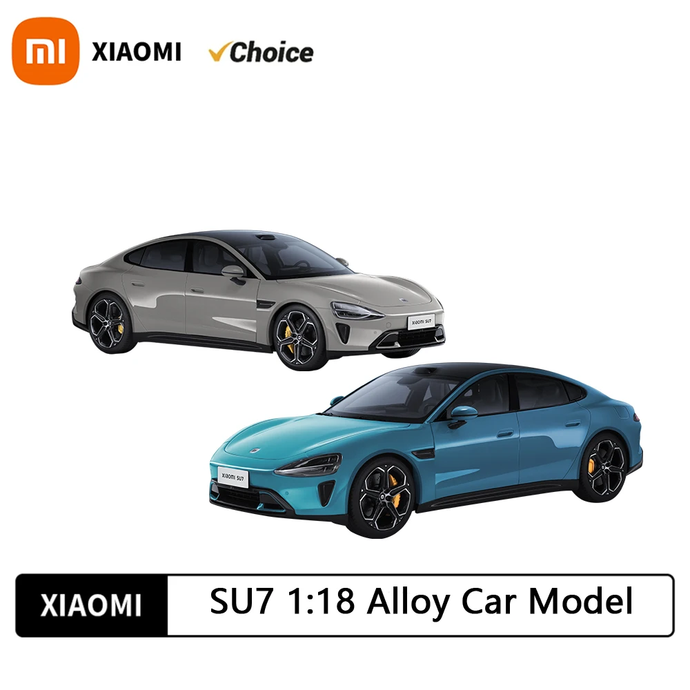 Original Xiaomi SU7 1:18 Alloy Car Model Four doors N two covers fully open Soft rubber seat