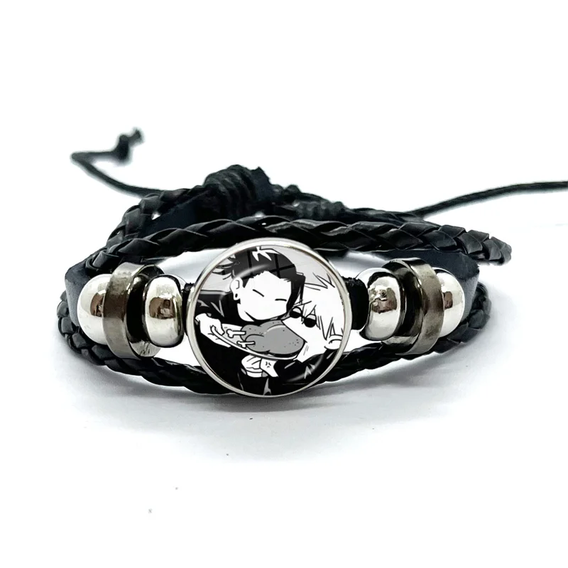 thumbnail image 1 of Jujustu-Pulseras trenzadas multicapa de Anime, regalos de joyería hechos a mano con lazo rosa divertido, Gojo Satoru, Choso, Geto, 1 of 5