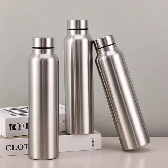 High Quality 1000ml Stainless Steel Sport Water Bottle Single-layer Rugged Water Cup Metal Flask Drinkware Camping Sports Gym 6