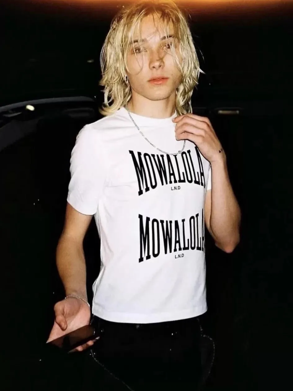 2025 Mowalola Double Sweat YVL Visual printed slim fit T