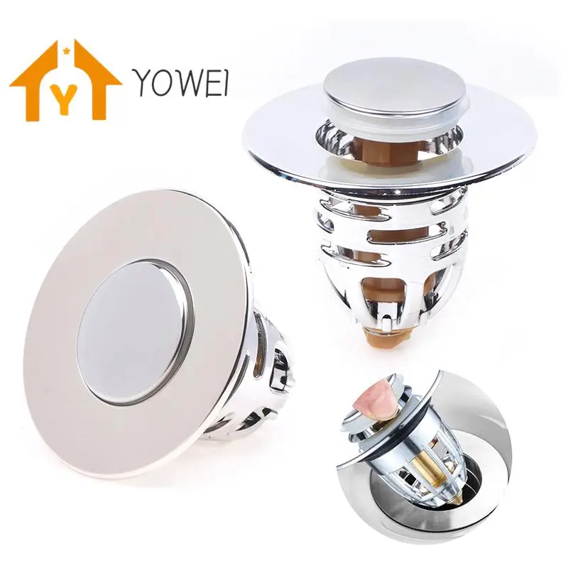 

Innovative Shower Sink Plug Flip Cover Wash Basin Core Bounce Up Press Type Drain Filter Kitchen Accessories Bathroom Stopper