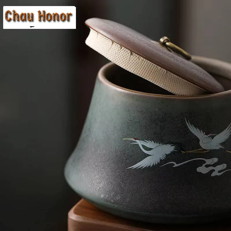 Large Ceramic Tea Containers Handmade Coarse Pottery Tea Containers Sealed Cans Tea Storage Warehouse Ceramic Jar Tea Container