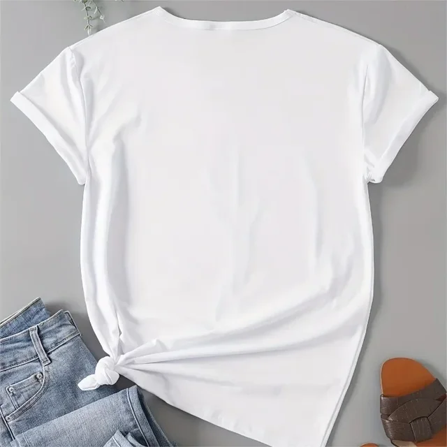 Fashion Women T-shirt 2025 New Summer White Short Sleeve T Shirt Female Harajuku Loose Casual O-neck Unisex Clothes Top Y2k Tee 2