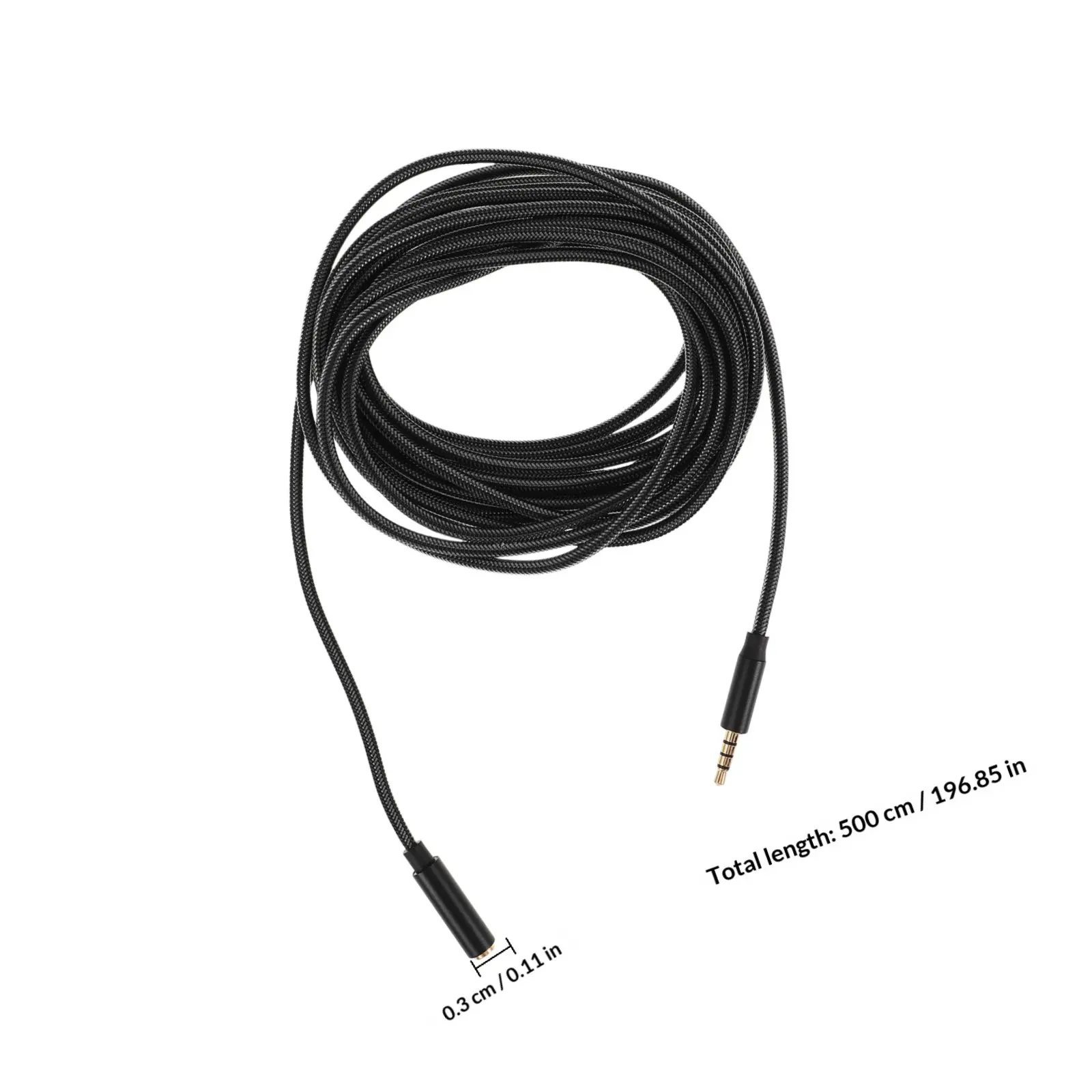 5미터 3.5mm 헤드셋 헤드폰 연장 케이블, 남성-여성 오디오 와이어, PC 노트북 스피커 스튜디오용 (클리어)