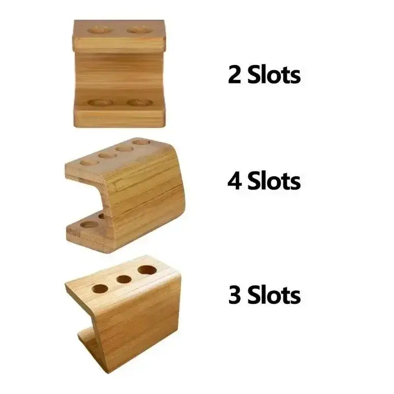 Mini Multi-slots Bamboo Stand For Toothbrush Head Space Saving Bathroom Electric Toothbrush Head Holder Non Slip Durable