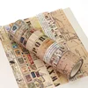 NEW 1PC 10M Decorative Vintage Kraft Script Newspapers Stamps Map Masking Washi Tape Adhesive Stickers Cute Journal Stationery 2