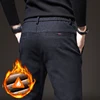 Winter Warm Men's Brushed Casual Pants Business Straight Slim Thick Fleece Trousers Plush Brand Male Clothes 28-38 1