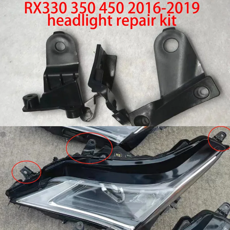 

FOR Toyota Lexus RX300 350 330 RX450 2016-2019 Headlight Repair Kit Bracket Headlight Protection Ring Black Plastic Fixing Claw