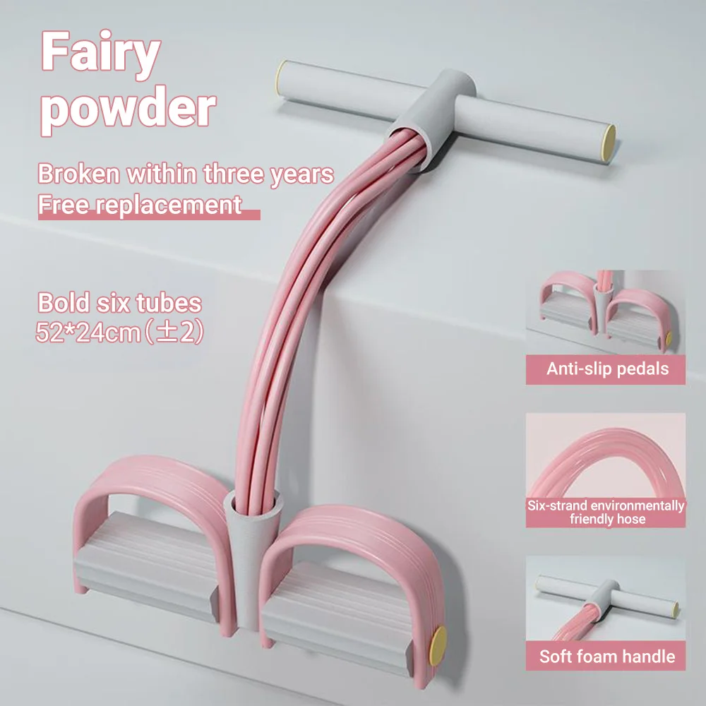 Bande De Résistance à 6 Tubes Avec Poignées – Pour étirement, Renforcement, Récupération, Yoga, Longueur étirée 126 Cm