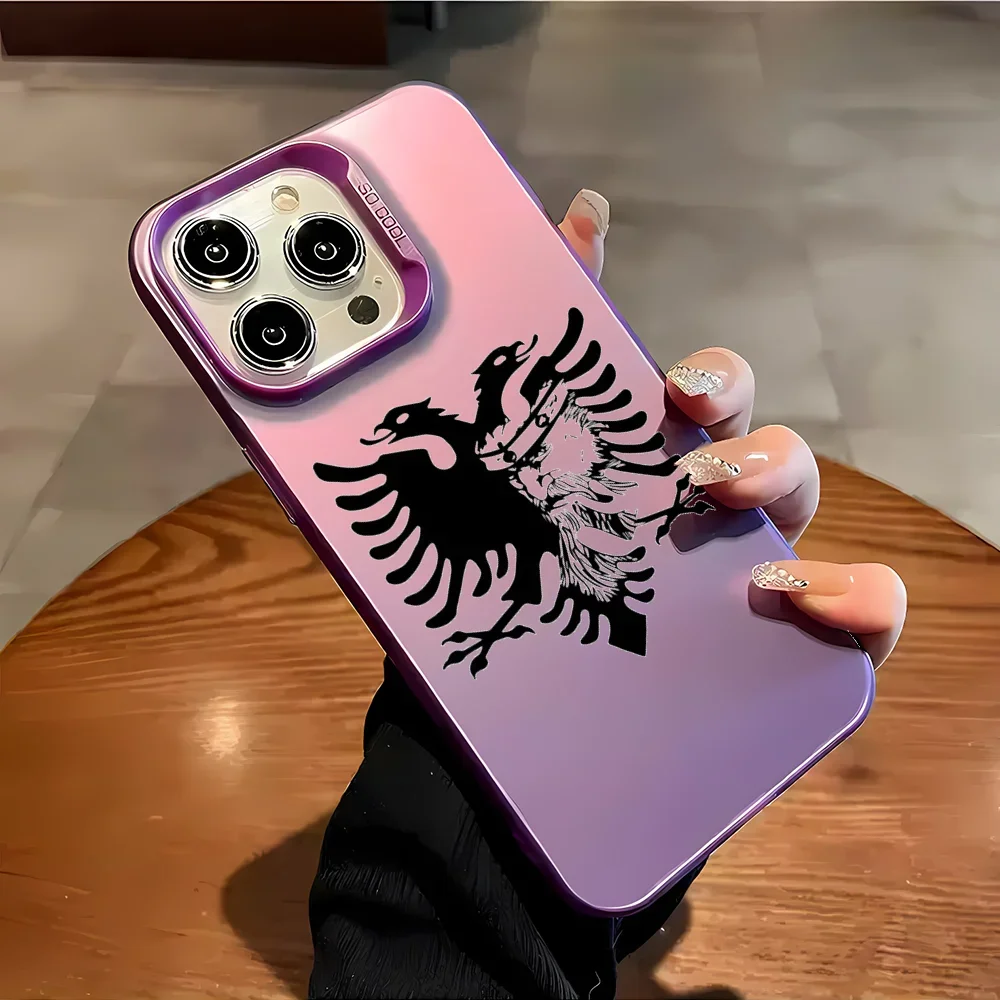 Stylish Anti-Fall Matte Back Cover with Albanian Eagle Design