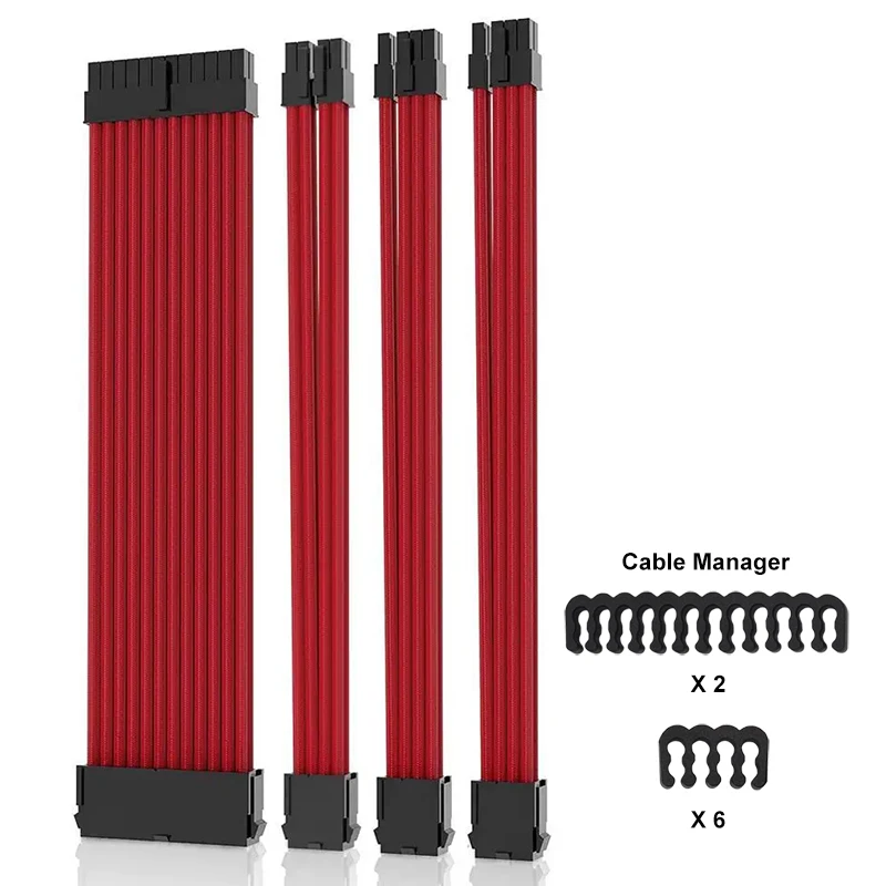 ���� ���� ��ġ ������ ���̺�, 24 �� ATX, 4 �� + 4 �� EPS, 2x6 + 2 �� PCI-E PSU �ͽ��ټ� ���̺� ŰƮ, 30cm, 18AWG