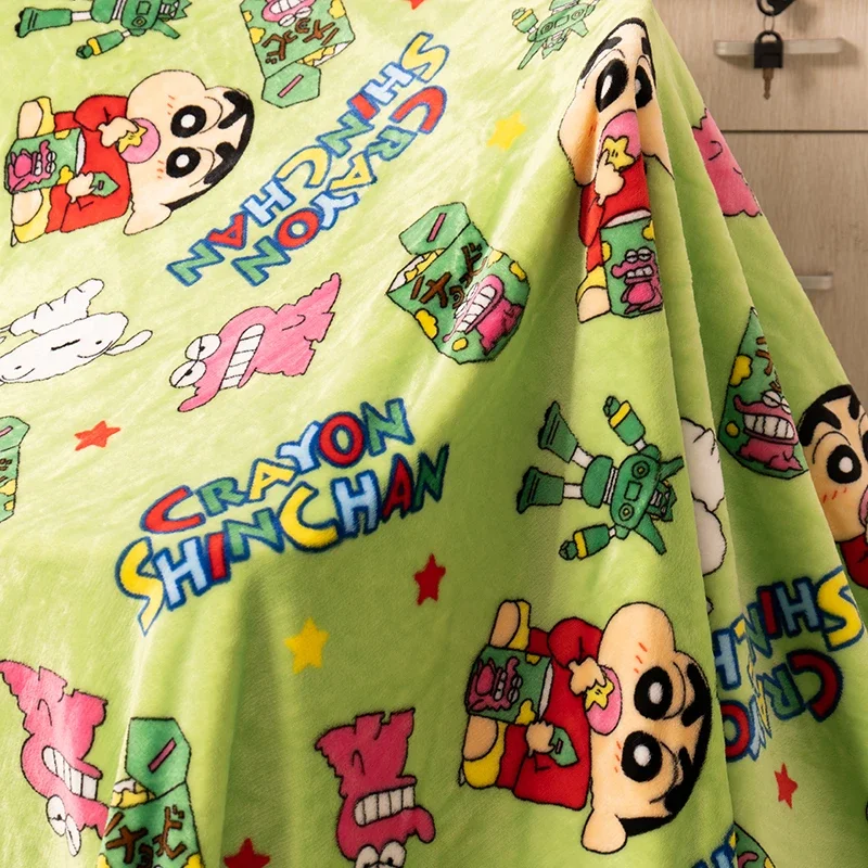 Cute Crayon Shin-chan Blanket Kawaii Comfortable Warm Flannel Blanket Picnic Blanket Bedroom Bed Sofa Office Nap Girl Kids