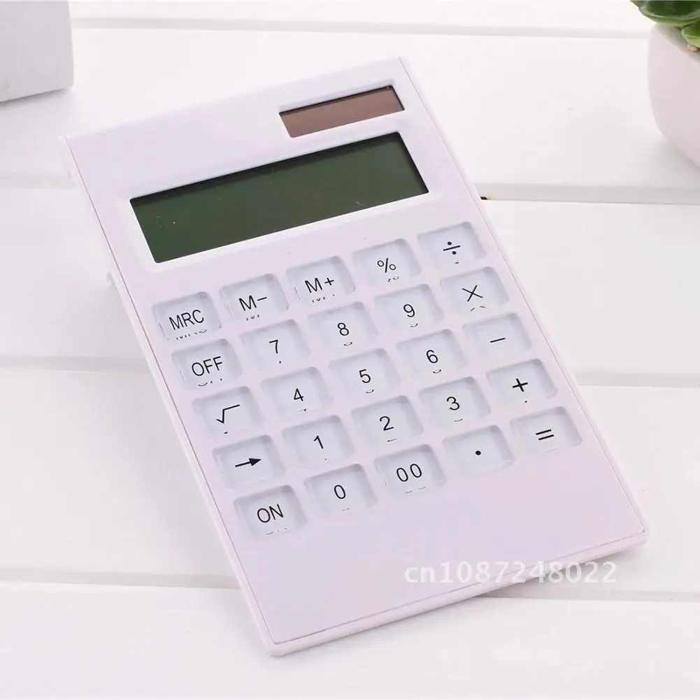 디지털 계산기 크리스탈 버튼, 태양 전지, 이중 전원, 사무실 용품, 12 개