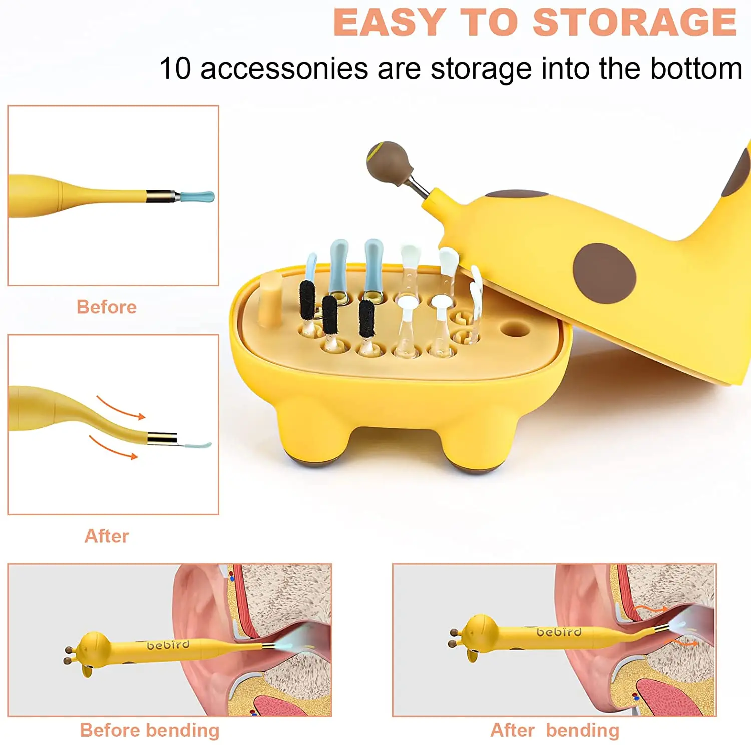 Official BEBIRD D3 Pro Visual Child Ear Wax Removal Otoscope,1080p FHD Wireless Ear Wax Removal Tool Camera,Ear Cleaner For Kids 3