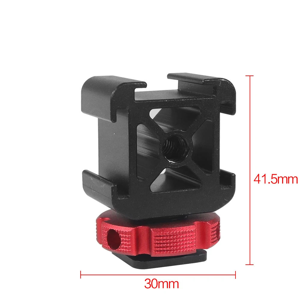 Aluminium Kamera Hot Shoe Mount Adapter Video Triple Kalten Schuh Halterung Licht LED Monitore Mikrofone Studio Flash Video Kamera – Detail 8