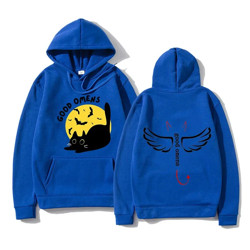 Black Cats Are Good Omens Print Unisex Hoodie Y2K Sweatshirt for Women's/Men's Hoodies Streetwear Solid Hoodies Pullovers Tops