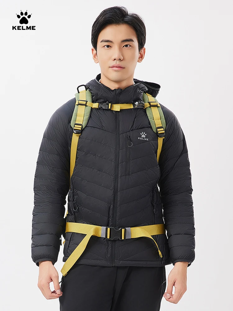 Kelme Outdoor Lightweight Down Jacket Men's Winter New Hooded Warm Pork Rib Windproof Mountaineering Jacket 3