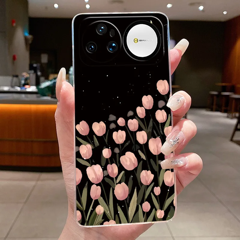Clear Luxury Fashion Butterfly Flowers Soft TPU Phone Case