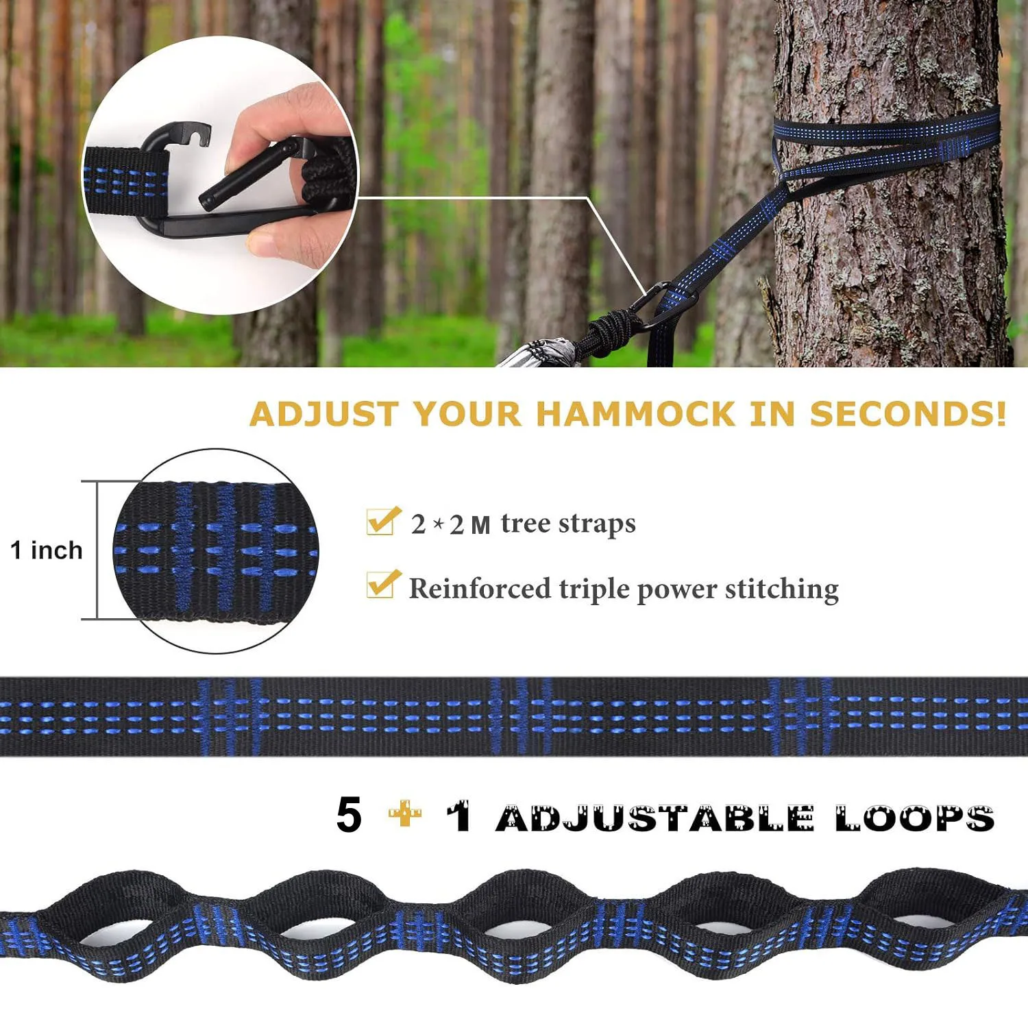 Camping hammock with mosquito net