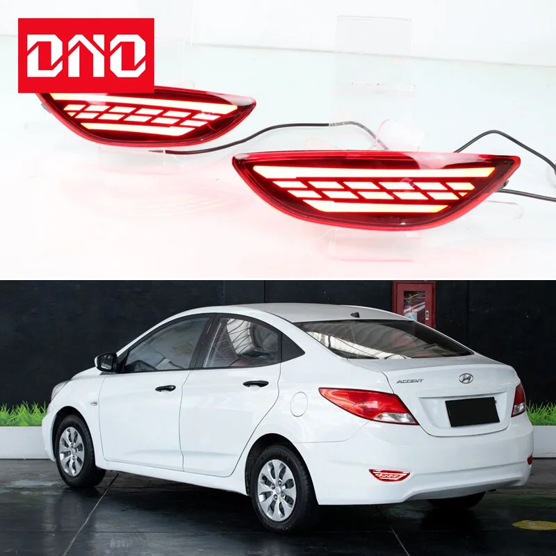 

Car LED Rear Bumper Lamps For Hyundai Accent Sedan 2012 2013 2014 2015 2016 Brake Reflector Fog Lights Taillights