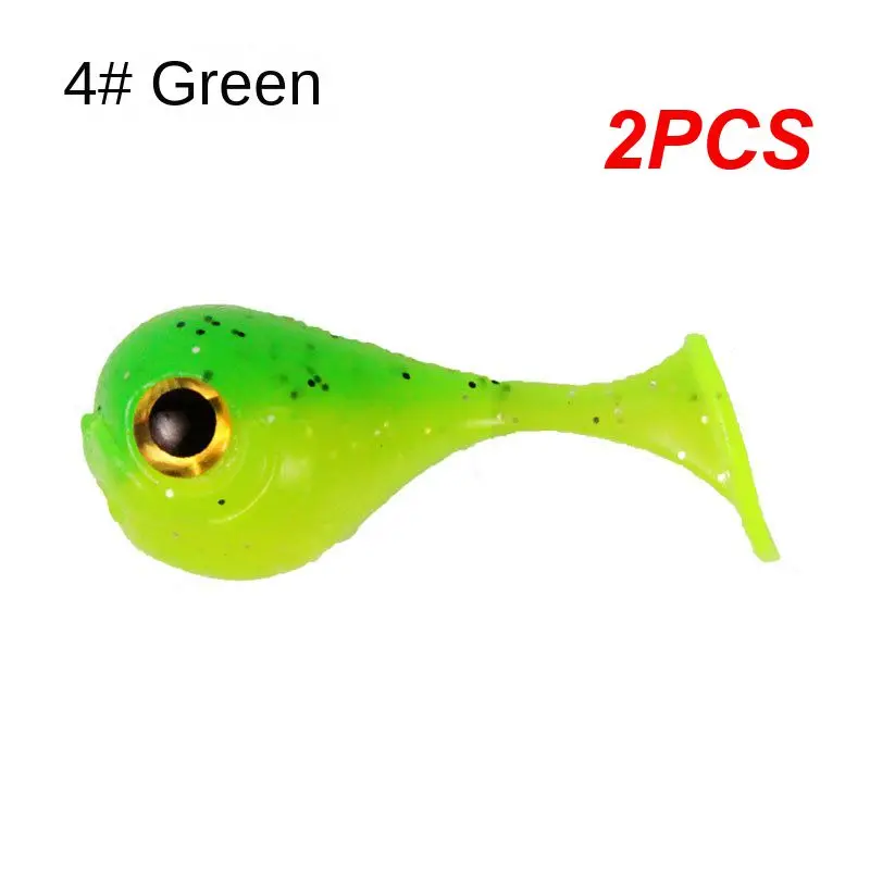 

2PCS WESTBASSSilicone Soft Baits 45mm-3.5g Jighead Micro Fishing Lures Vivid Crankbait Wobblers Rubber Swimbait Trout Pesca