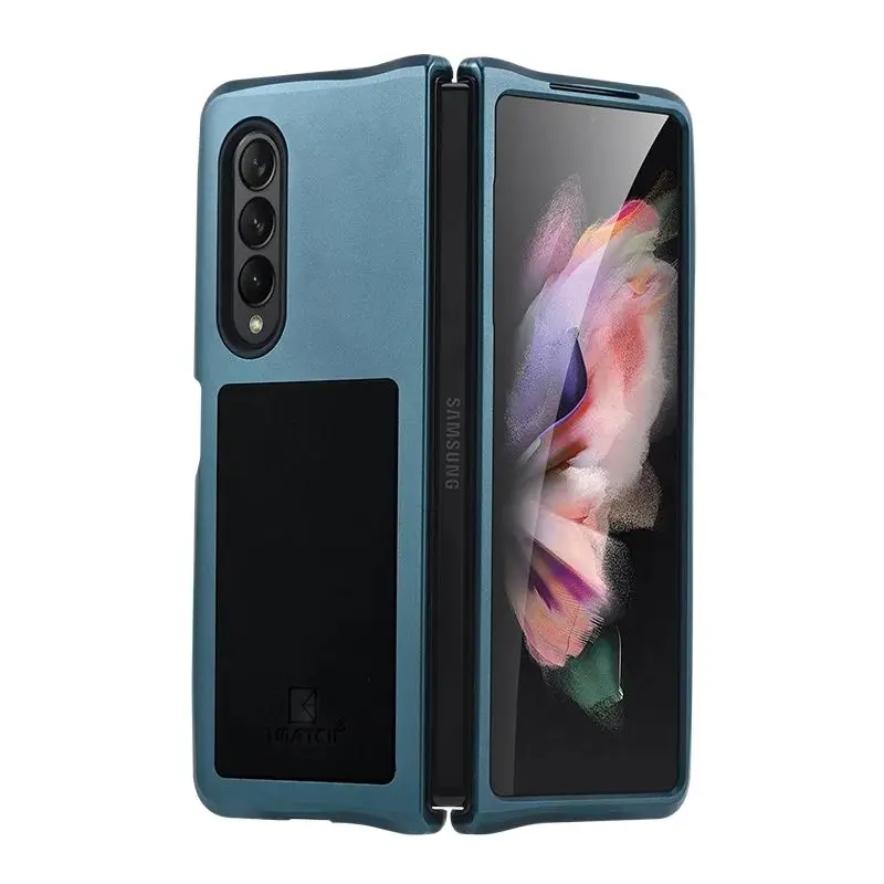 

Алюминиевый металлический силиконовый ударопрочный чехол Imatch для Samsung Galaxy Z Filp 3 5g / Z Fold 3 Fold3 5g грязеотталкивающий противоударный чехол