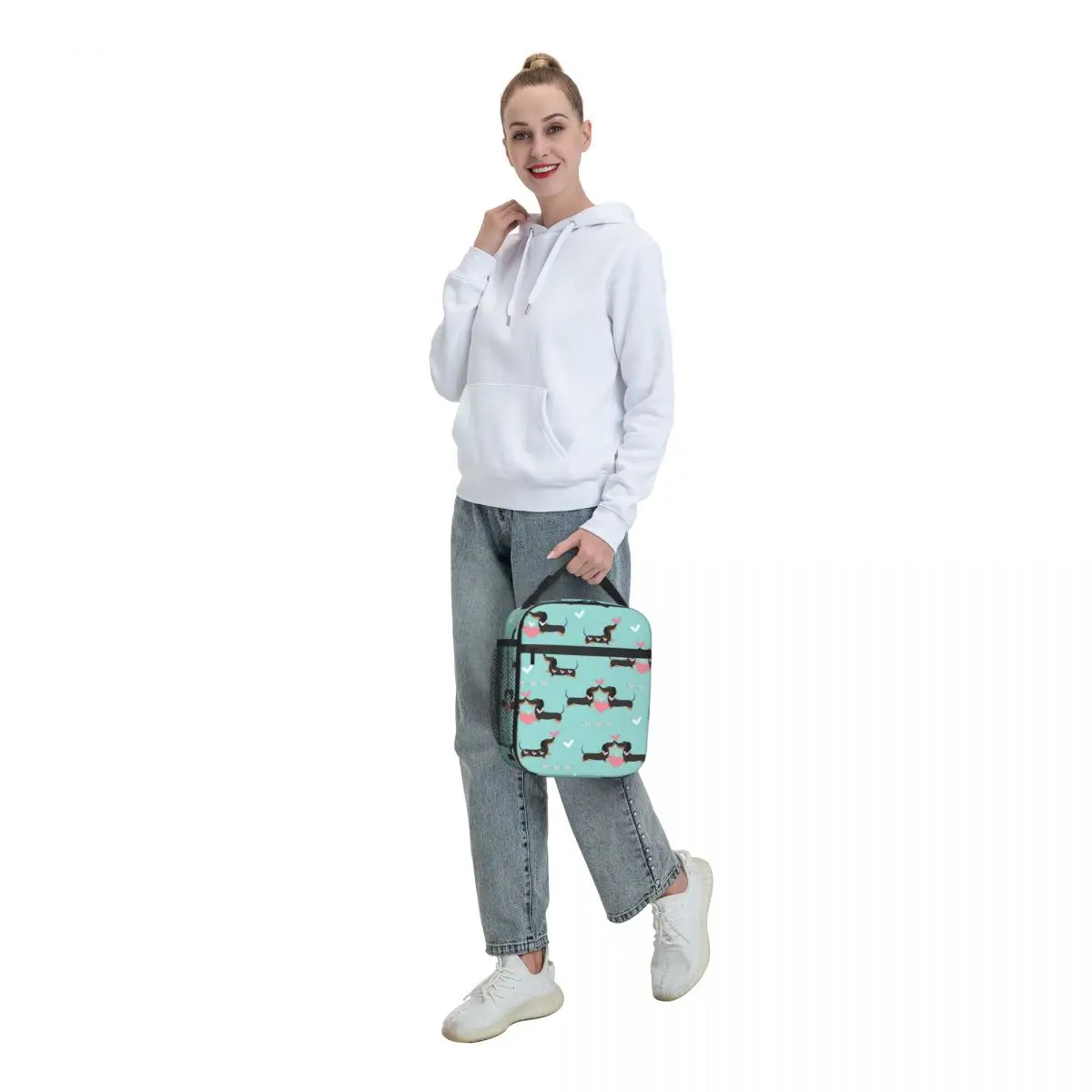 Custom Sausage Dog Lunch Bag Women Thermal Cooler Insulated Lunch Box for Student School