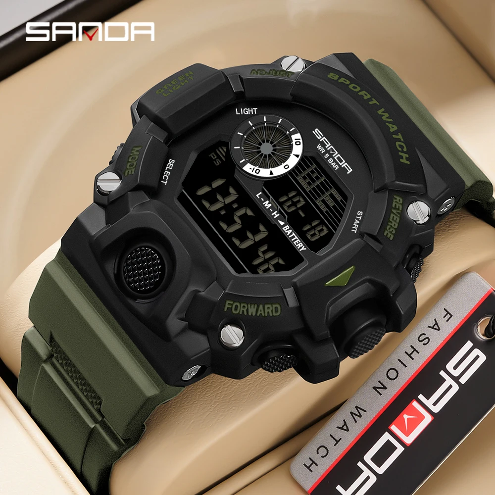 Sanda New Arrival Of 2023 Electronic Digital Movement Luminous Led Display Dial Outdoor Sports Waterproof Men Wrist Watch 326 kids little girls sneakers children s tennis toddlers sports or running shoes lovly fashion new arrival 3 9y