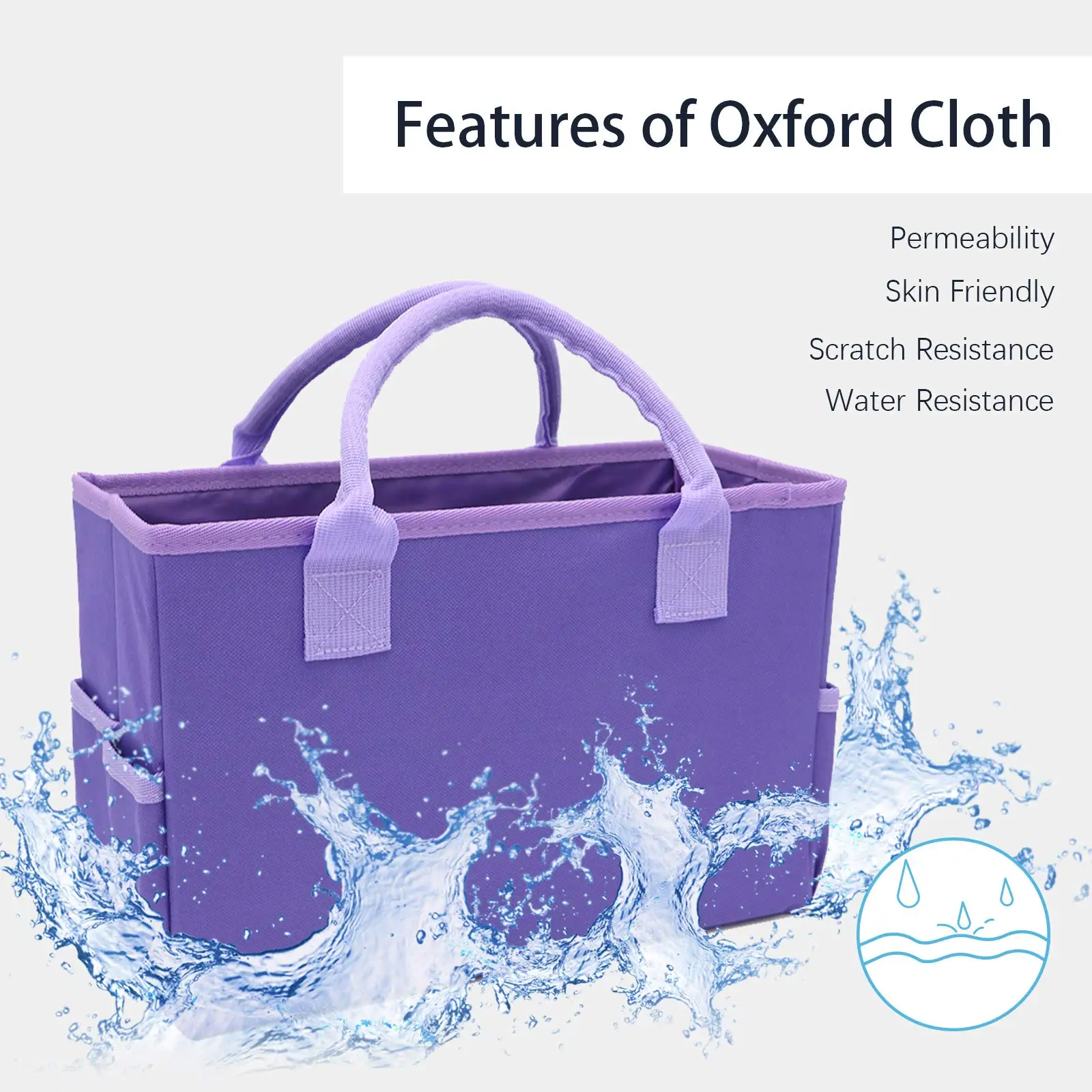 Craft storage tote bag with pocket and handle, Oxford fabric portable box, suitable for teachers, artists, students, travelers, 4