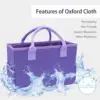 Craft storage tote bag with pocket and handle, Oxford fabric portable box, suitable for teachers, artists, students, travelers, 4