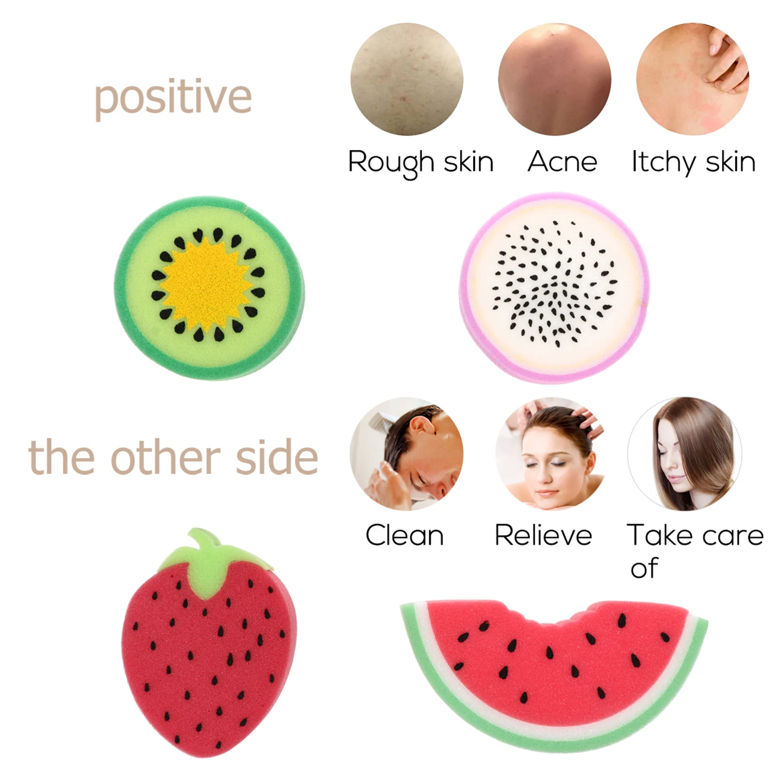 

Fruit Shape Bath Sponge Lovely Gentle Exfoiliating Sponge Cleaning Body and Washing Bathing Sponge for Kids Chilren Shower Use,