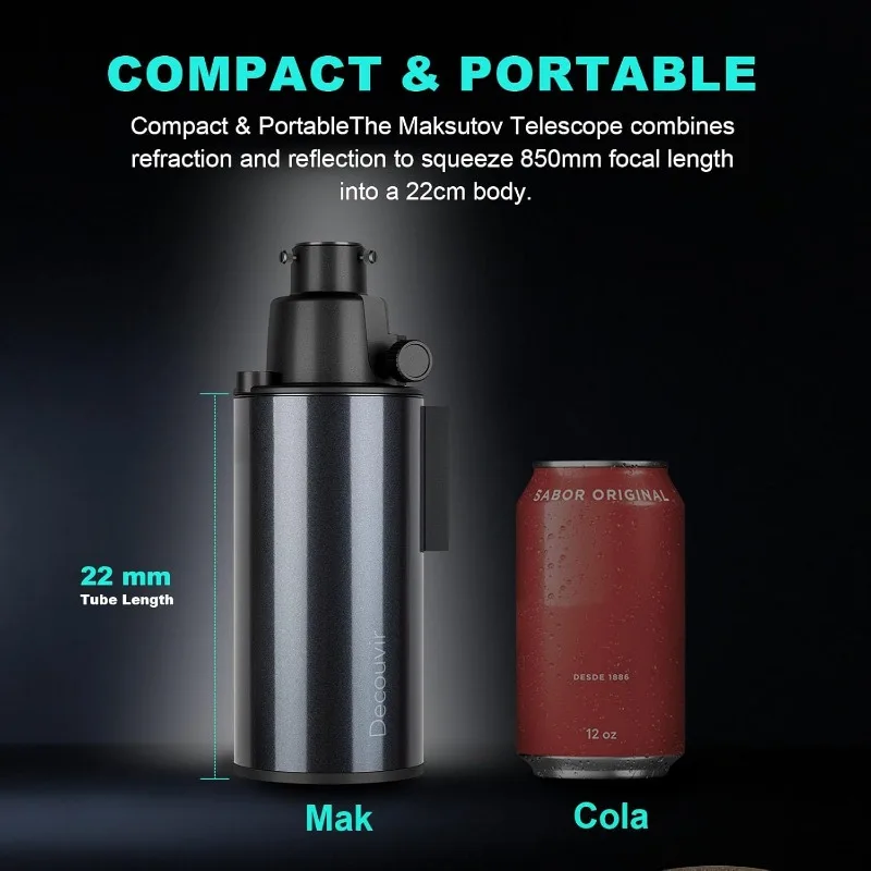 Maksutov-Cassegrain Telescopes for Adults Astronomy 80mm Aperture 850mm Catadioptric Compound Telescope Compact Portable