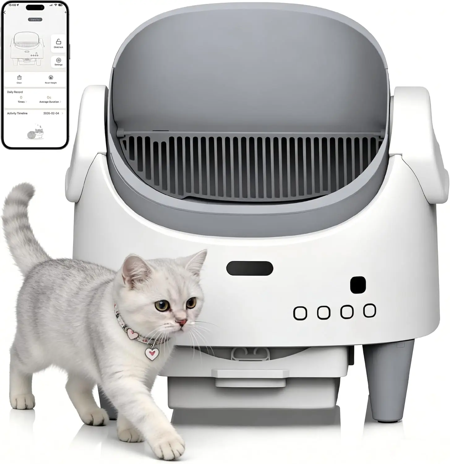 Self-cleaning Smart Cat Litter Box With Remote App Control_voghion.com