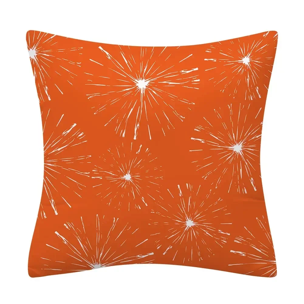 Nordic orange and white classic pattern linen pillowcase sofa cushion cover home decoration can be customized for you 40x40 5