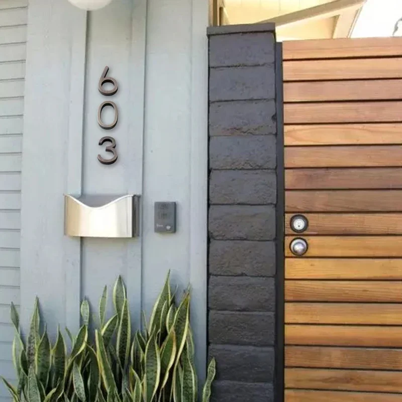 

6cm 3D Self Adhesive Modern Door Number #0-9 Plaque Door Plate Number House Number Hotel Door Address Digits Sticker Sign