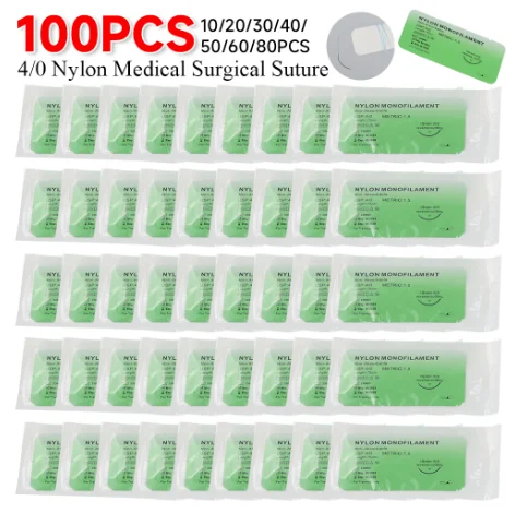 Suture Practice Kit 1-100pcs 4/0 Medical Monofilament Nylon Individually Wrapped For Suture Teaching Exercises
