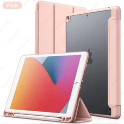 Slim Transparent Hybrid Case with Pencil Holder (Pink)