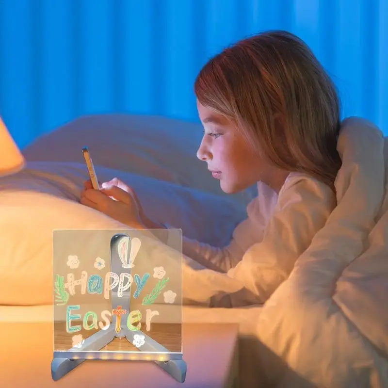 아크릴 노트 보드, 아크릴 LED 드로잉 페인팅 보드, 일일 플래너 일정 보드, 공부 작업용 LED 드로잉 페인팅 보드