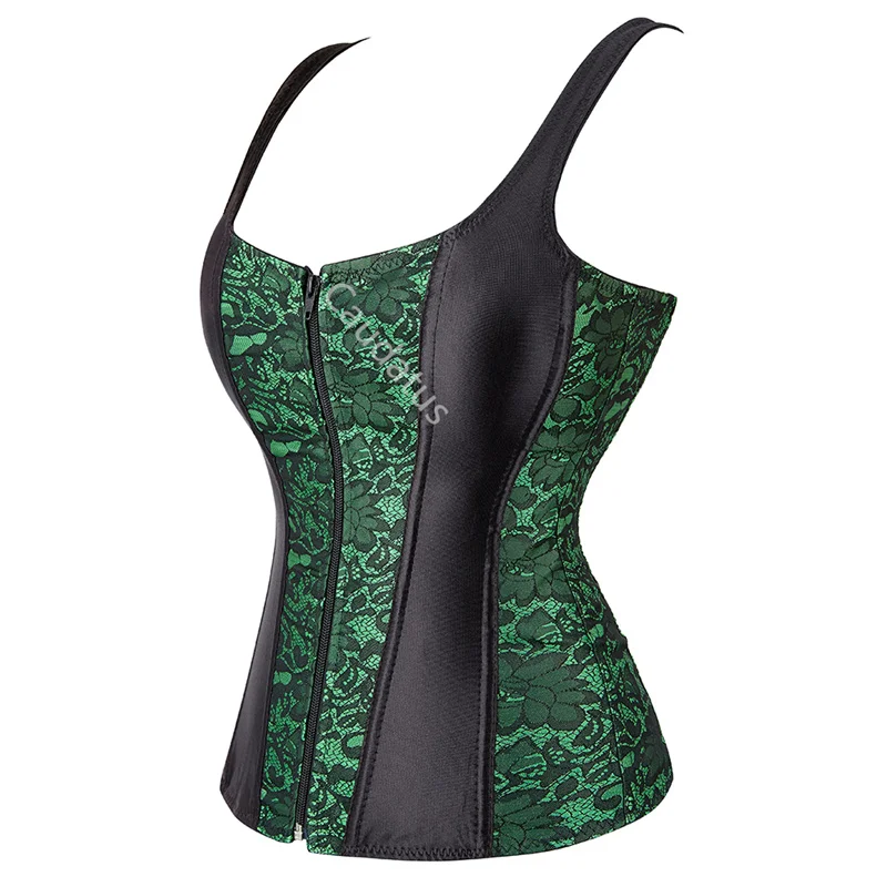 Corset Top Womens Shoulder Straps Bustier Overbust Exotic Corselet Sexy Lingerie Brocade Plus Size Costumes Fashion Halloween