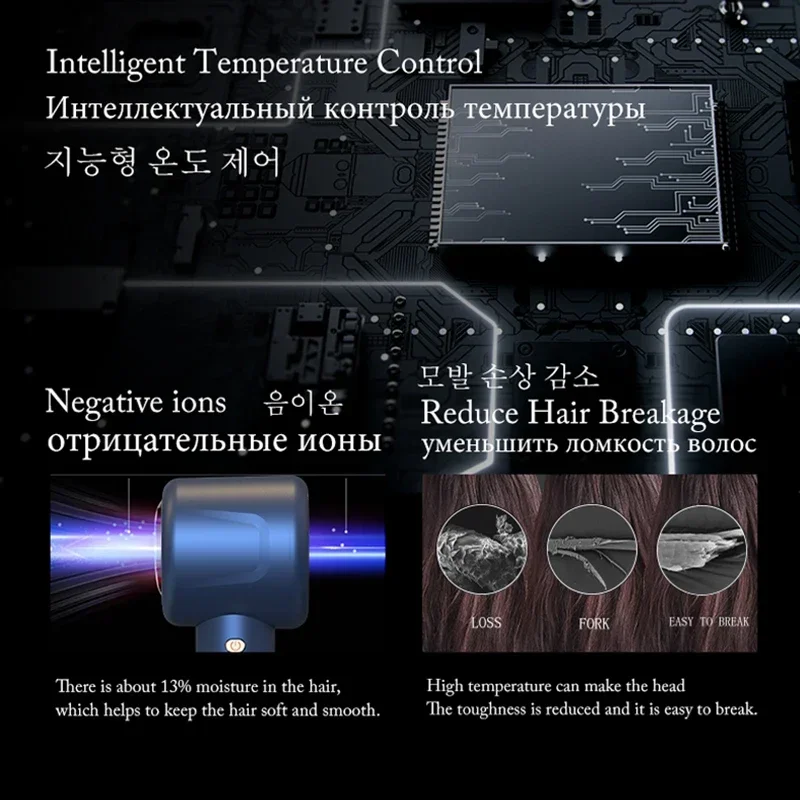 슈퍼 헤어 드라이어 리프리스 헤어 드라이어 개인 헤어 케어 스타일링 음이온 도구 일정한 음이온 전기 헤어 드라이어