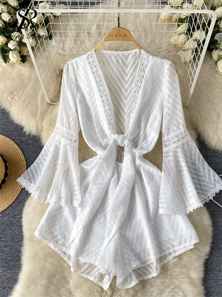 SINGREINY Women American Senior Mesh Jumpsuits 2024 Newest