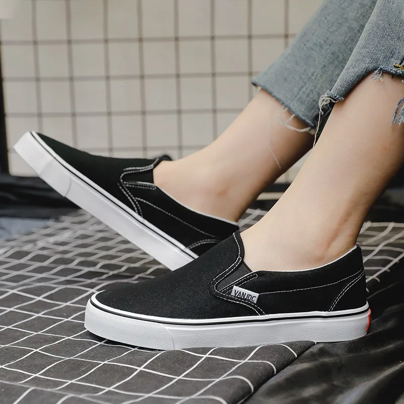 Fashion Womens Slip On Vans Canvas Shoes Women Couple Slip On Flat