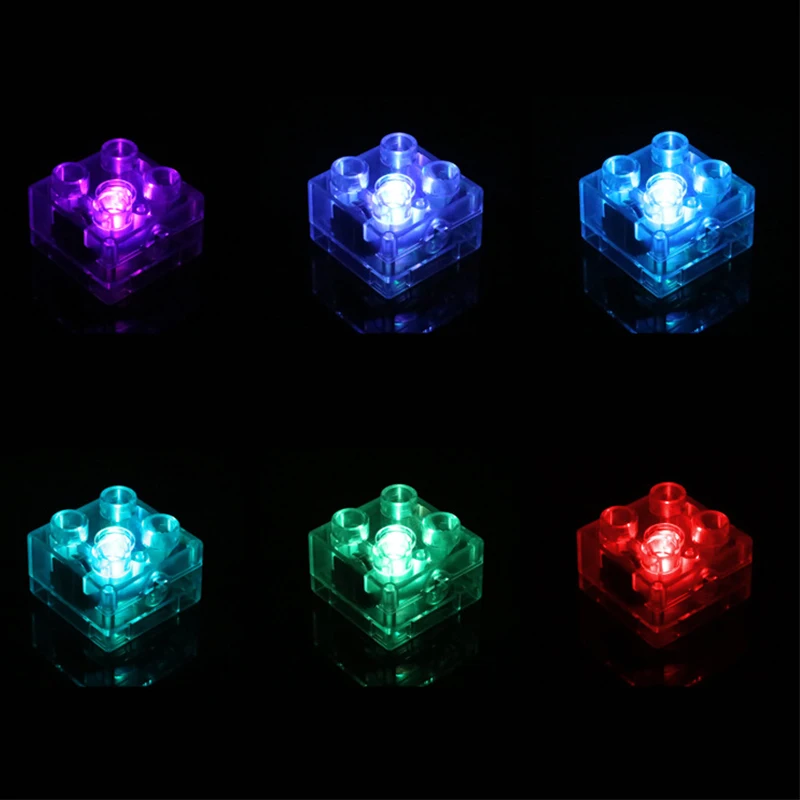 

2x2 Dot LED Light Up Colorful Accessories Classic Brick Education Light-Emitting City Building Block Kid DIY Toy Gift(10 Pcs)