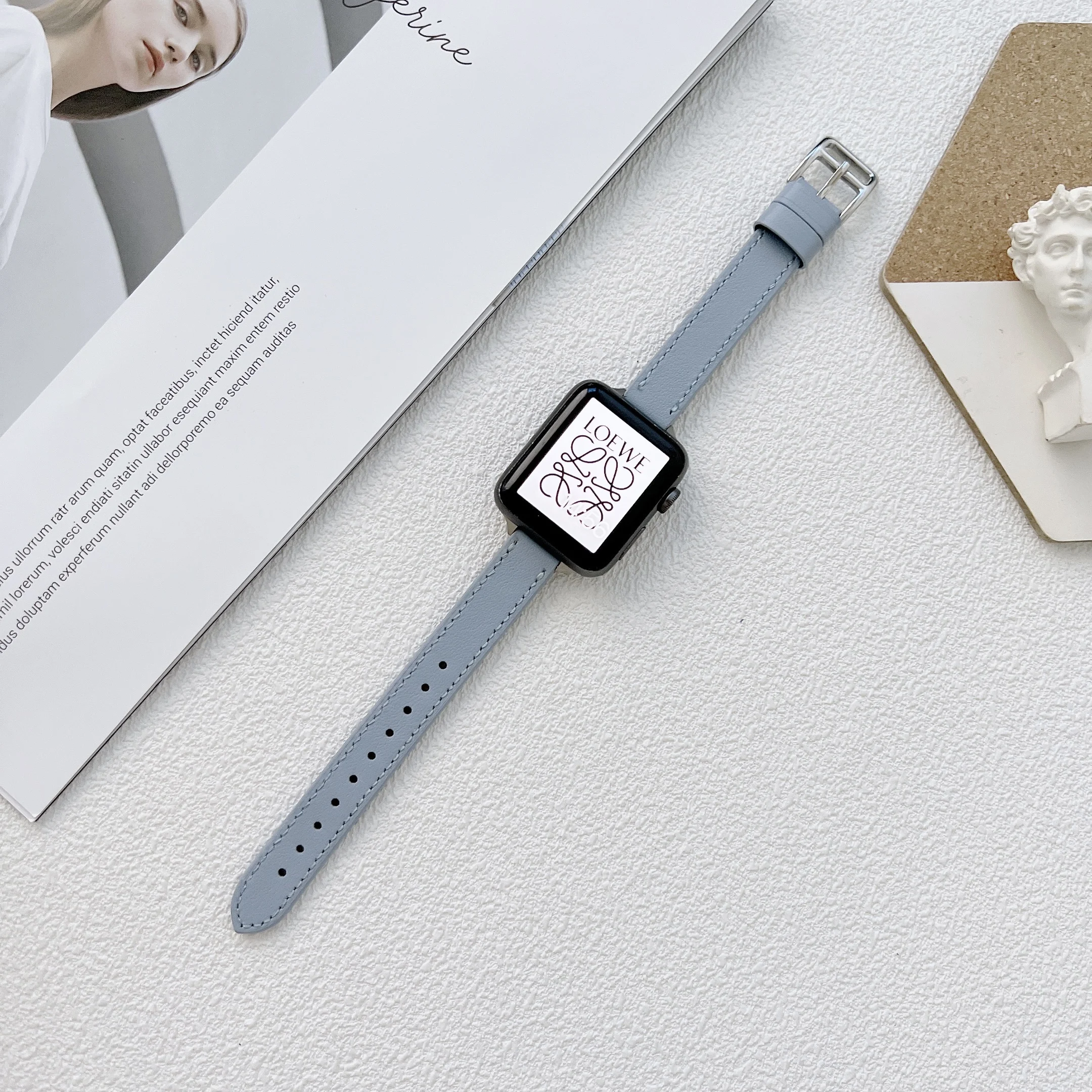 Cinturino Dimagrante In Vera Pelle Hermes Per Apple Watch Cinturino Ultra 49Mm 44Mm 45Mm 40Mm 41Mm 42Mm Bracciale In Silicone Serie Iwatch