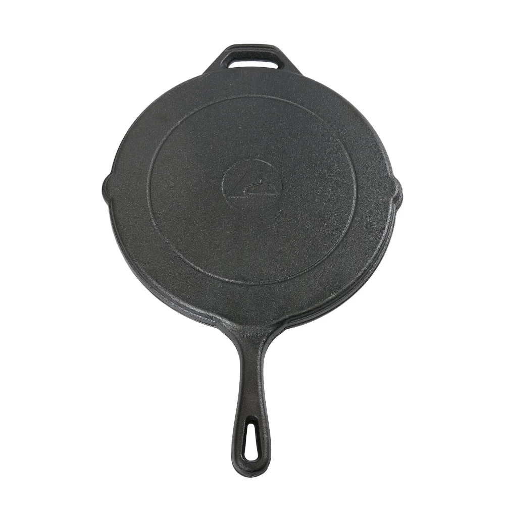 12-Inch Cast Iron Skillet W/ Handle Hang-Hole Cooking Kitchen Outdoors  Camping