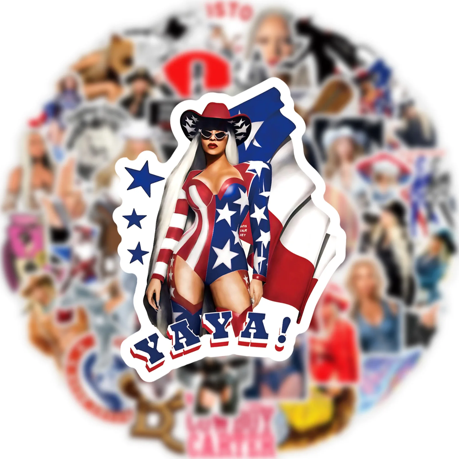 Pop Music Singer-Themed Sticker Set - 50Pcs Collection