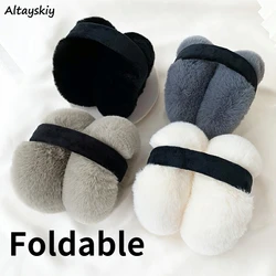 Soft Plush Ear Warmer Winter Warm muffs for Women Furry Cozy Solid flap Students Cold Protection Fashion Ladies Cover