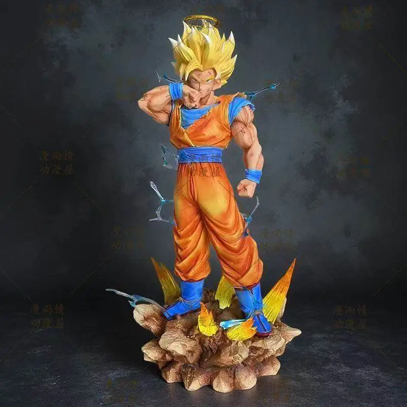 Grande Figurine Dragon Ball Z Son Goku Super Saiyan 2 - 33 Cm PVC Avec Socle